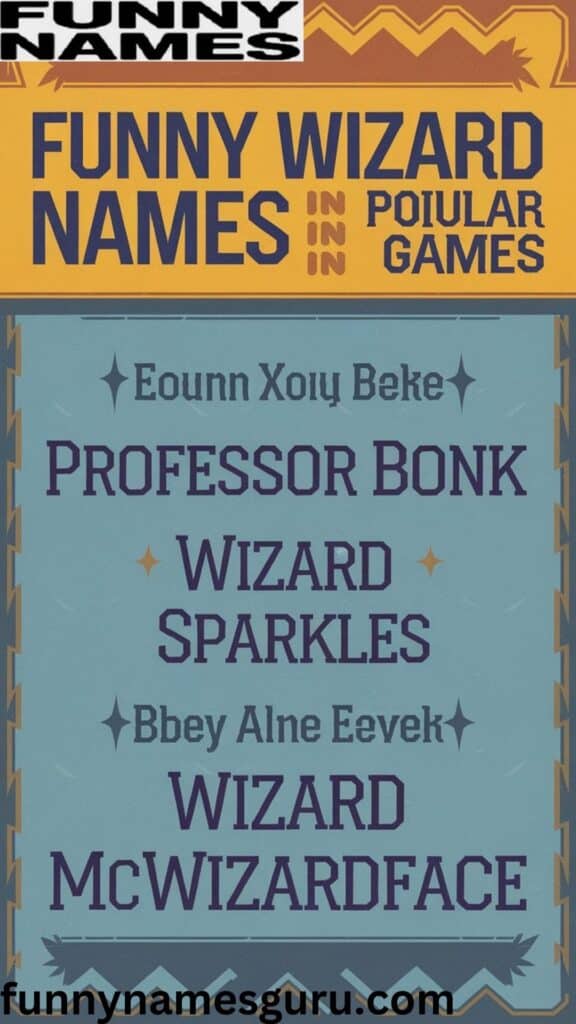 Funny Wizard Names in Popular Games