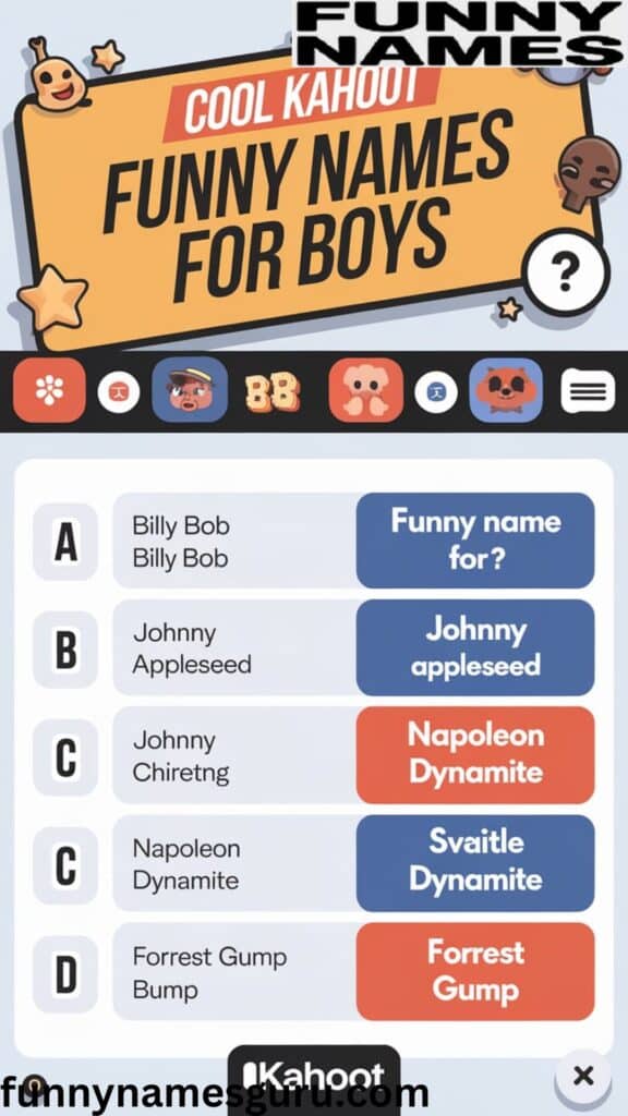 Cool Kahoot Funny Names For Boys