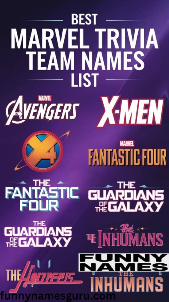 Best Marvel Trivia Team Names List